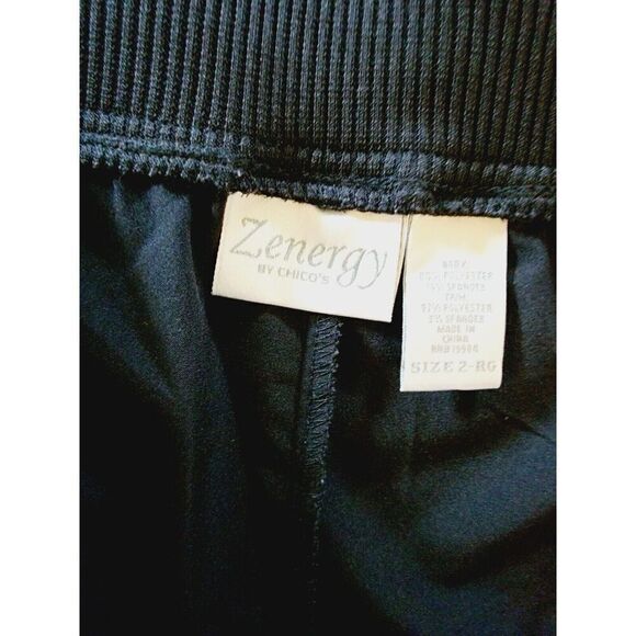 Zenergy by Chico's 2R Women's Black Pants (US L) Pockets Stretch Jogger Athletic - Picture 6 of 7